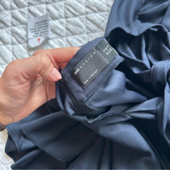 ASOS DESIGN Bow Back Romper in Navy - Picture 12 of 13